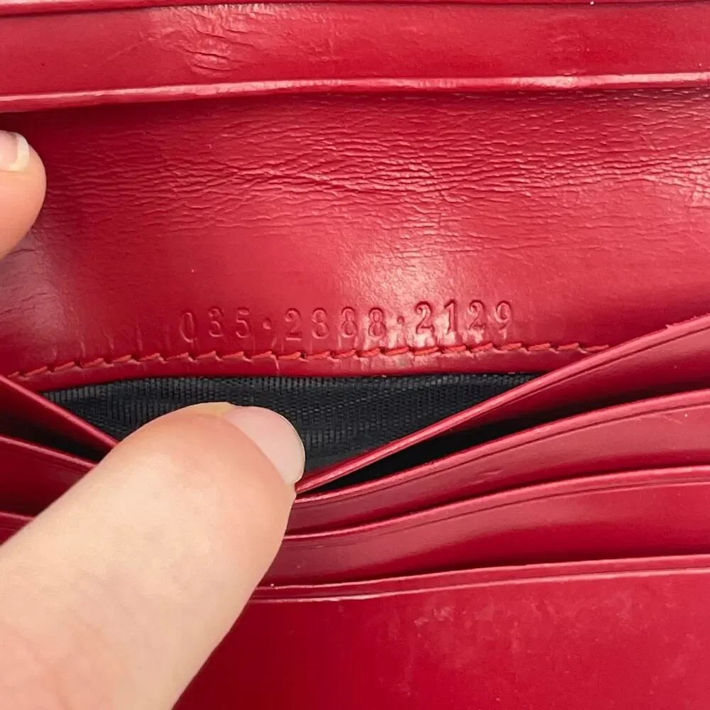 Authentic Gucci Jackie GG Canvas/Leather Compact Wallet Red Silver Closure w/COA - Picture 10 of 15